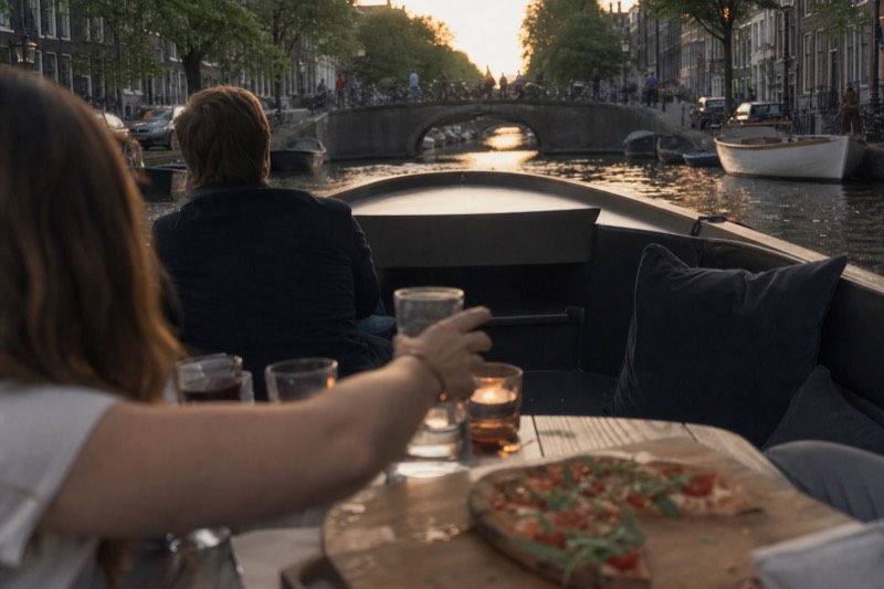 Amsterdam: The Original Pizza Cruise with Unlimited Drinks