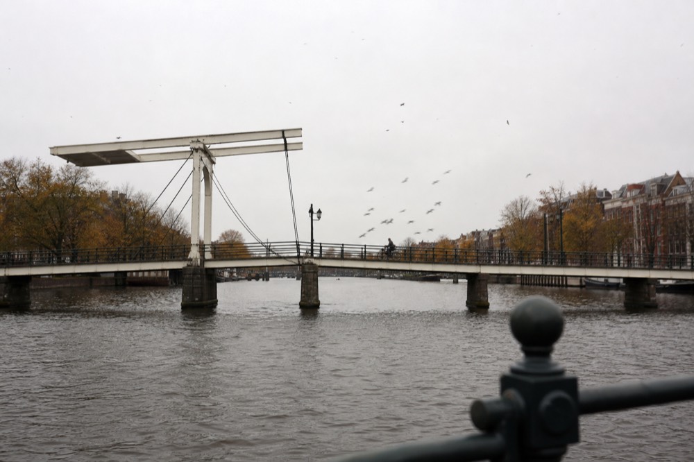 The Magere Brug drawbridge spanning the river Amstel in Amsterdam, no text, no logos, no people